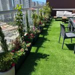 גינה מטופחת על מרפסת עם צמחים